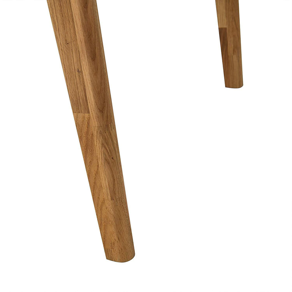 ASCONA White Marble Effect 6-Seater Dining Table with Solid Oak Legs