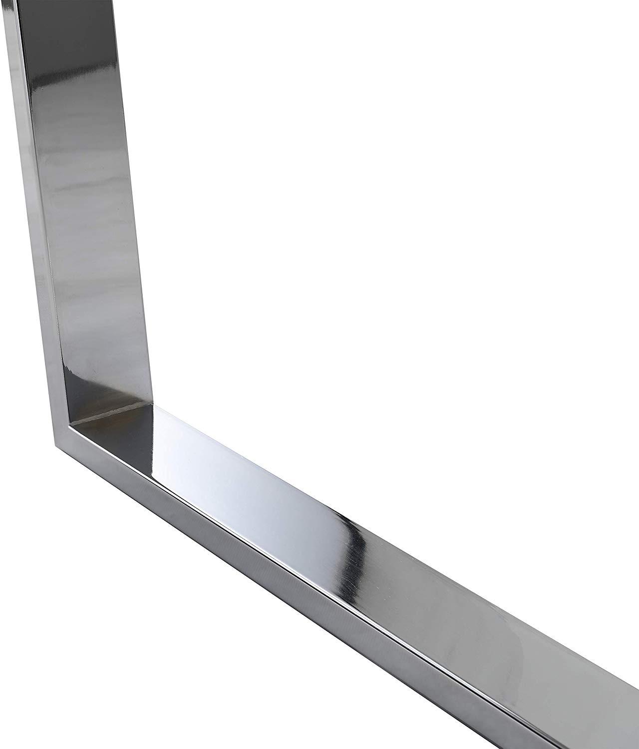 BIASCA 6-Seater High Gloss Marble Effect Dining Table with Silver Chrome Legs White