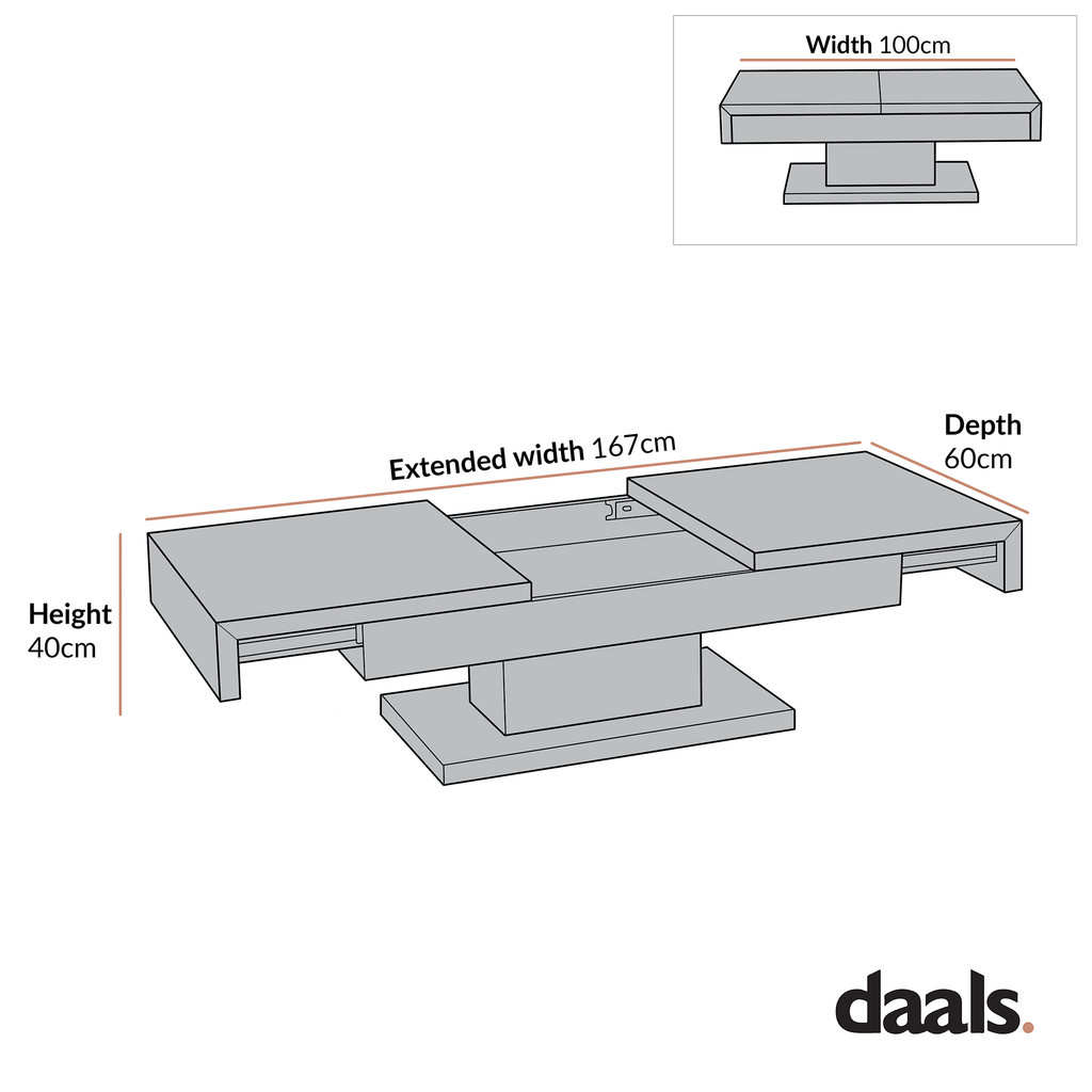 Blythe Two Block Sliding Storage Coffee Table