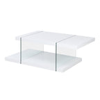 Albion White High Gloss and Glass Coffee Table