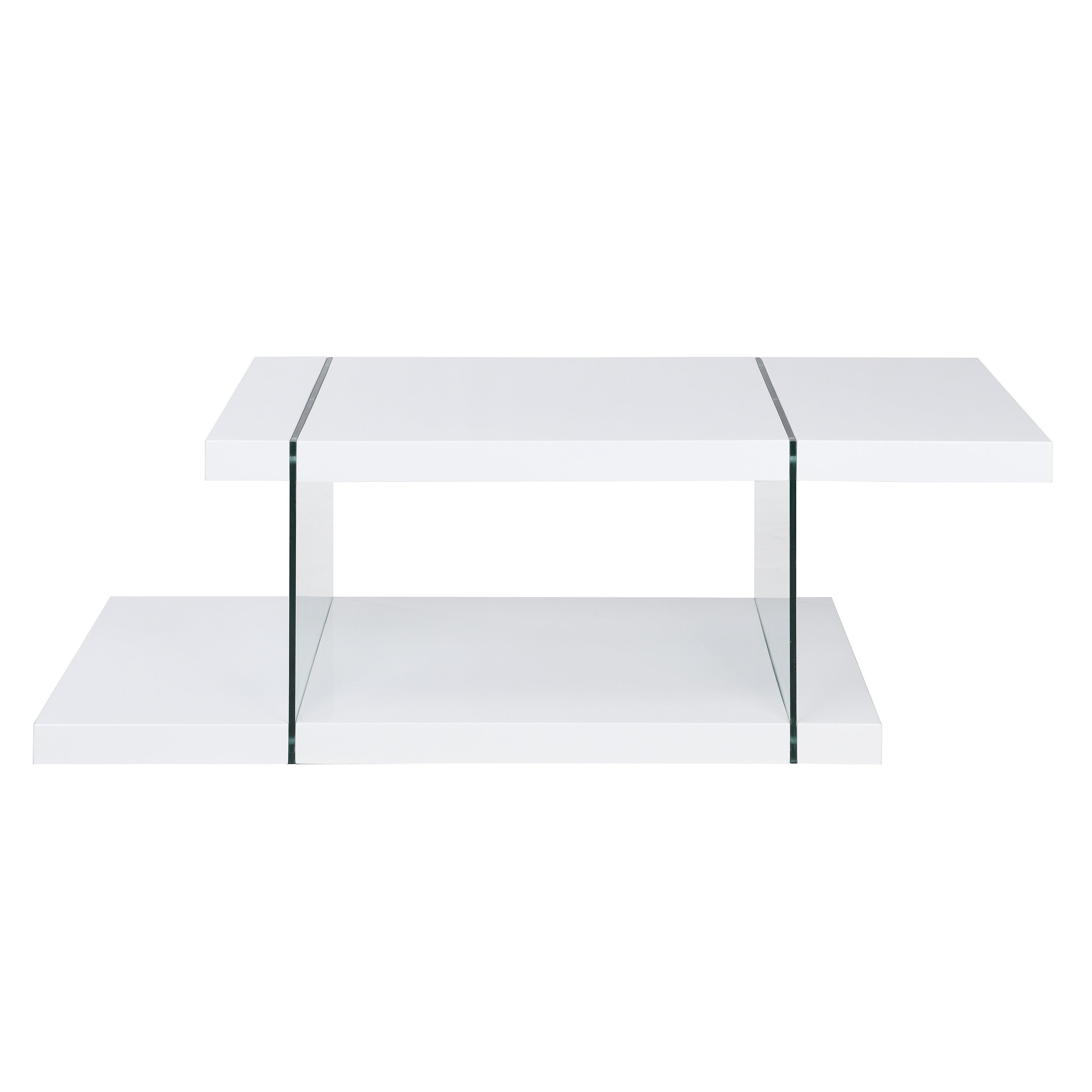 Albion White High Gloss and Glass Coffee Table
