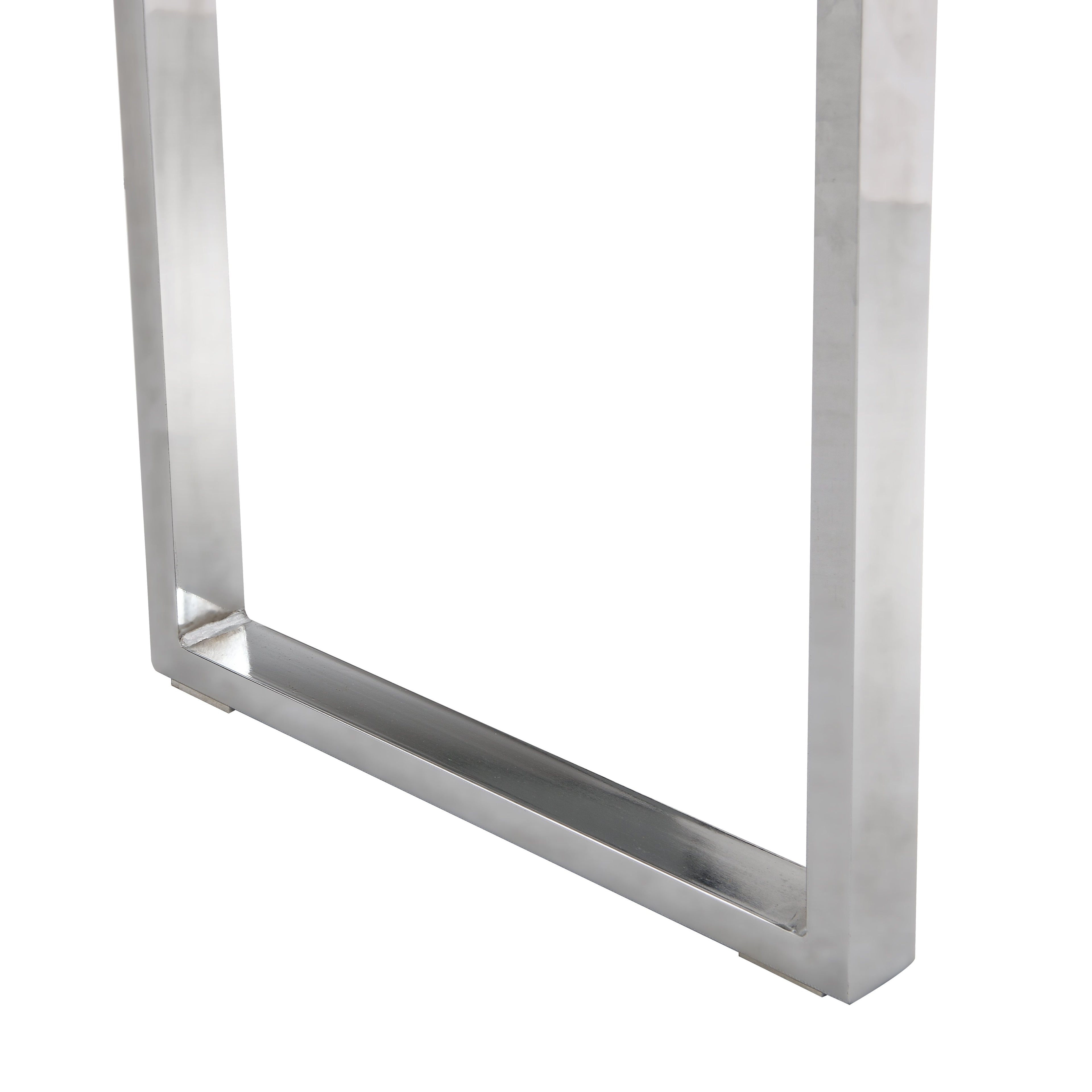 BIASCA High Gloss Marble Effect 120cm Console Table with Silver Chrome Legs