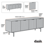 Aspen Oak and Marble Effect 150cm Wide TV Unit