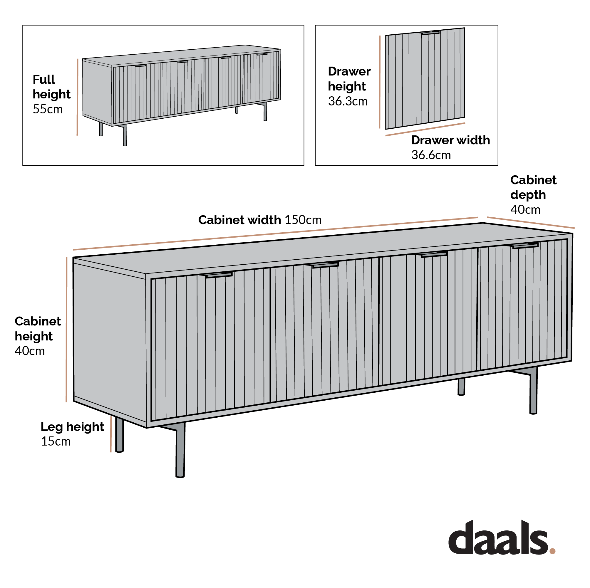 Aspen Oak and Marble Effect 150cm Wide TV Unit