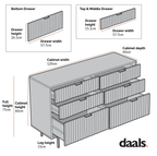 Aspen Oak and Marble Effect 6-Drawer Chest of Drawers