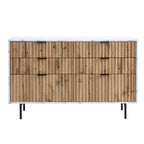 Aspen Oak and Marble Effect 6-Drawer Chest of Drawers