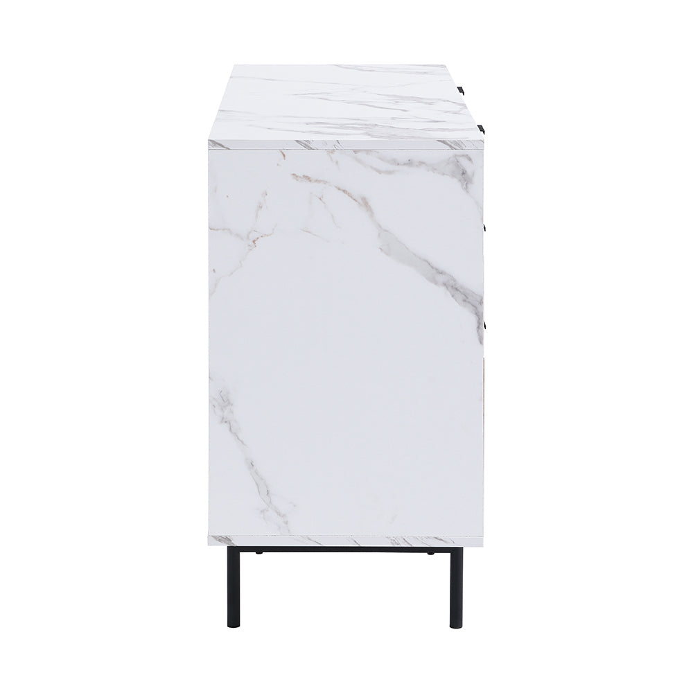 Aspen Oak and Marble Effect 6-Drawer Chest of Drawers