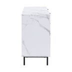 Aspen Oak and Marble Effect 6-Drawer Chest of Drawers