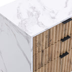 Aspen Oak and Marble Effect 6-Drawer Chest of Drawers