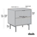 Aspen Oak and Marble Effect 2-Drawer Bedside Table