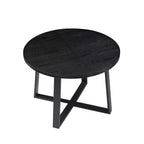 BERN Extending Round Dining Table with Metal Legs, Black