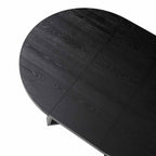 BERN Extending Round Dining Table with Metal Legs, Black