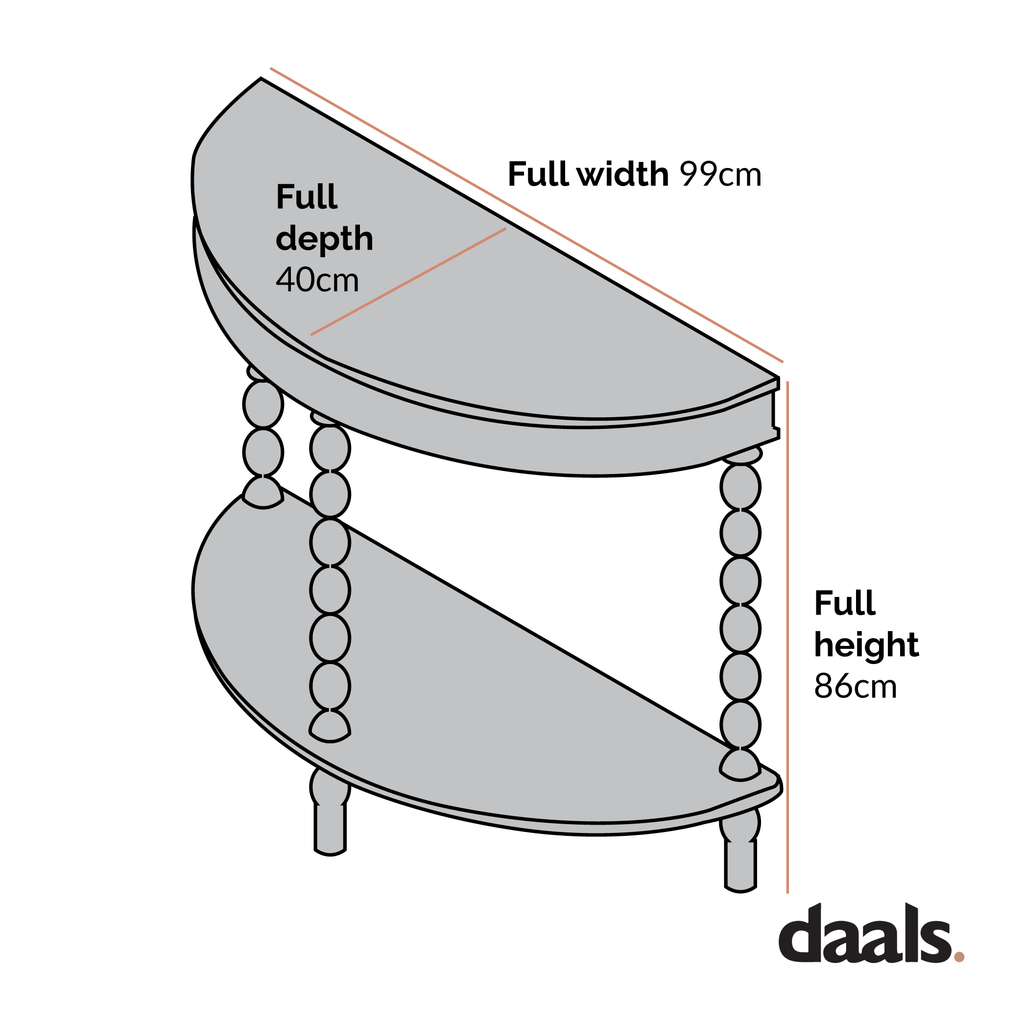 Aldwinke Dark Grey Bobbin Demilune Console Table
