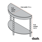 Aldwinke Dark Grey Bobbin Demilune Console Table