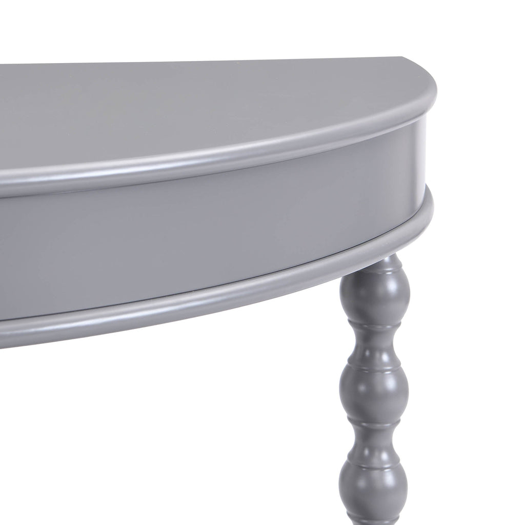 Aldwinke Dark Grey Bobbin Demilune Console Table