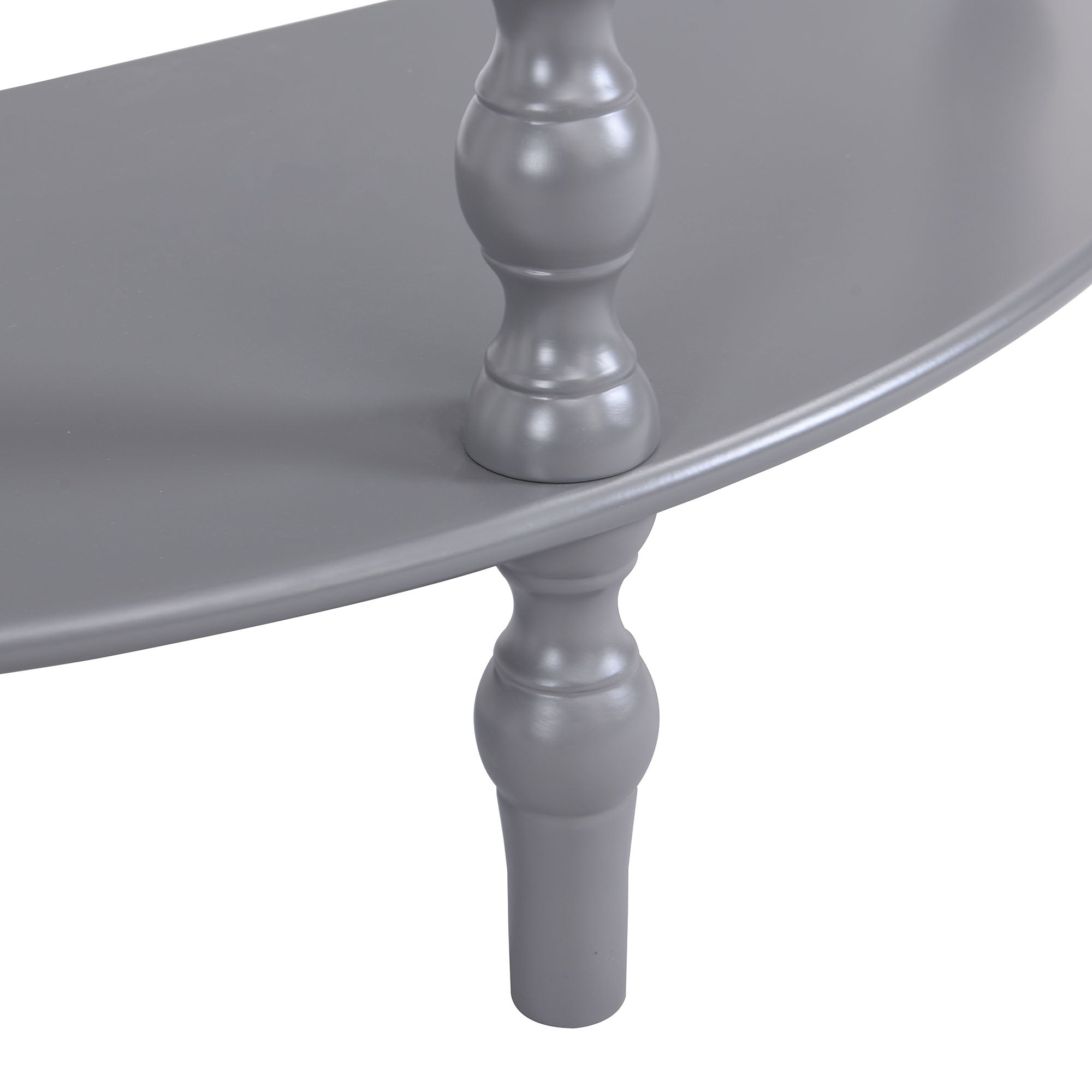 Aldwinke Dark Grey Bobbin Demilune Console Table
