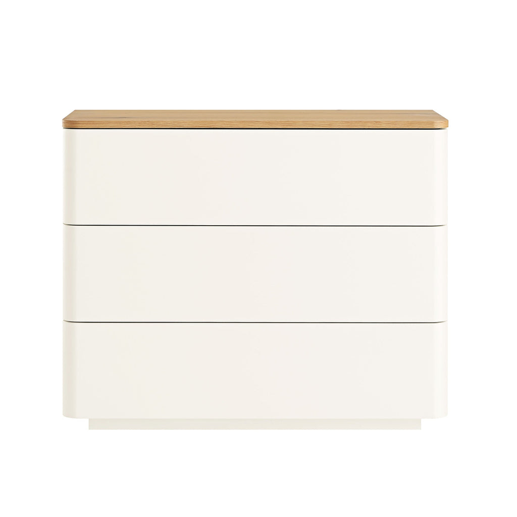 Agnes Curved Edge Chest of 3 Drawers, White