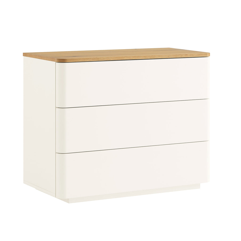 Agnes Curved Edge Chest of 3 Drawers, White