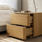 Agnes Curved Edge 2 Drawer Bedside Table, Natural