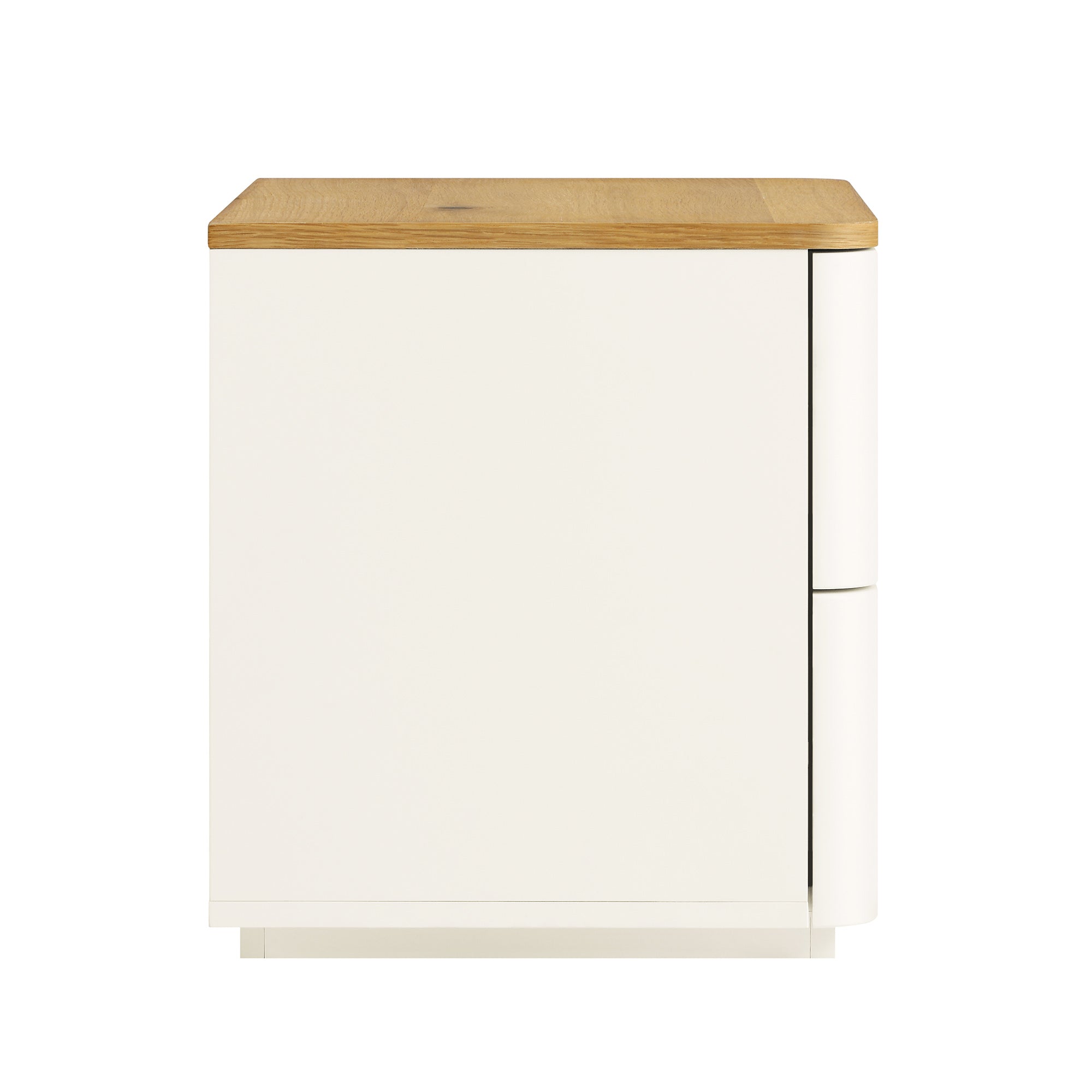 Agnes Curved Edge 2 Drawer Bedside Table, White