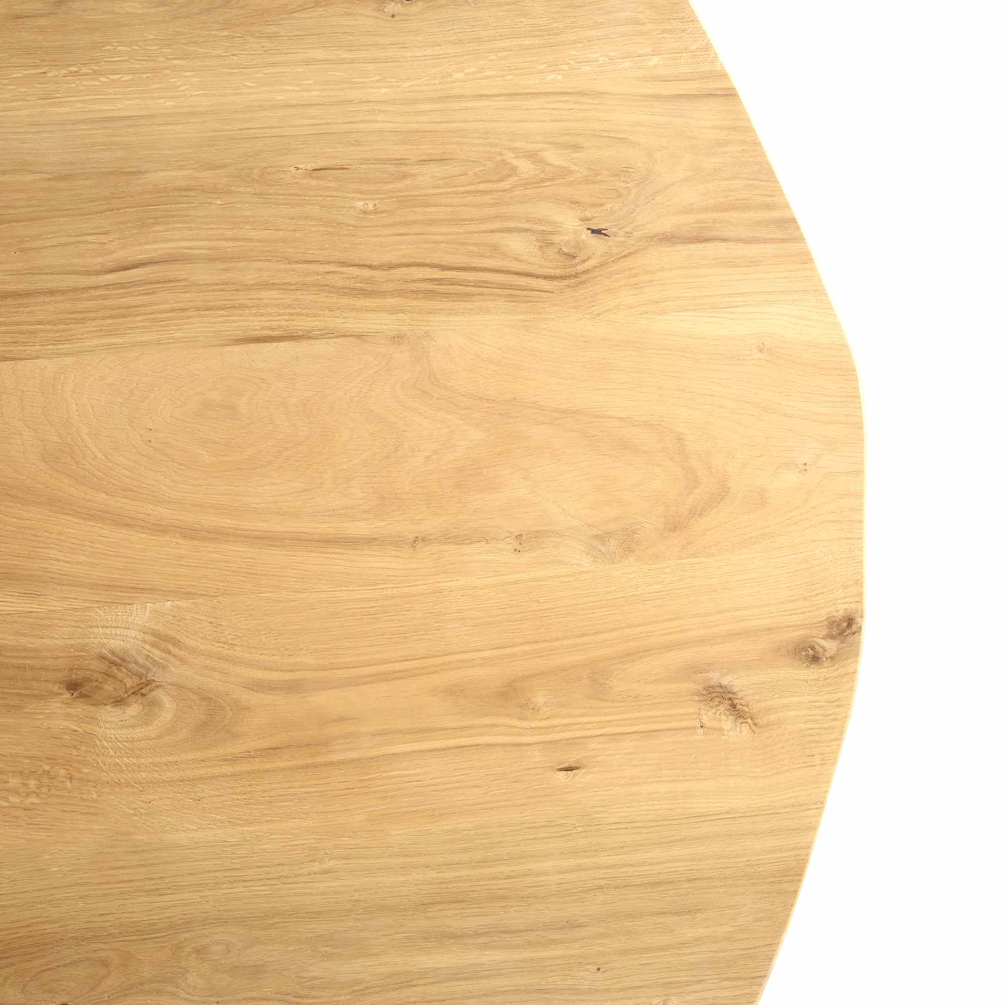BERN Natural Curved Edge Solid Oak Dining Table