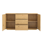 Agnes Curved Edge 2 Door 3 Drawer Wide Sideboard, Natural