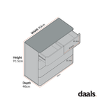 Agnes Curved Edge 2 over 3 Chest of Drawers, Natural