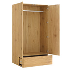 Agnes Curved Edge Double Wardrobe, Natural