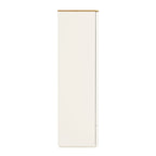 Agnes Curved Edge Double Wardrobe, Off White with Oak Top