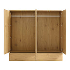 Agnes Curved Edge 4-Door Wardrobe, Natural