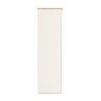 Agnes Curved Edge 4-Door Wardrobe, Off White with Oak Top
