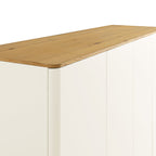 Agnes Curved Edge 4-Door Wardrobe, Off White with Oak Top