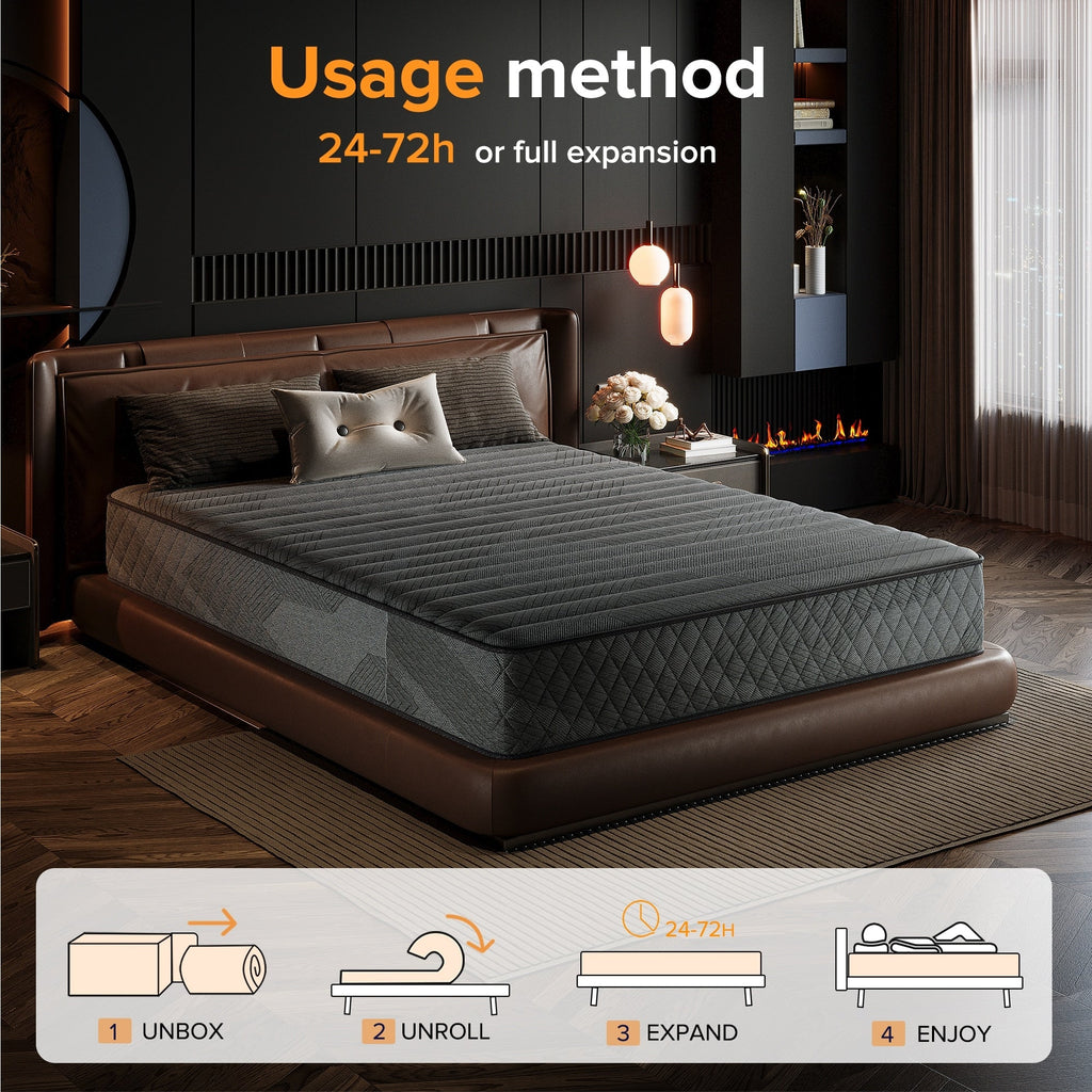 SweDrea 10 in. Medium Firm Gel-infused Memory Foam Hybrid Mattress Cooling and Breathable with CertiPUR-US, SGS and OEKO-TEX