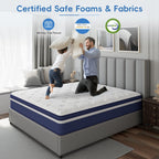 SweDrea 10in. Innerspring Hybrid Cooling and Breathable Medium Firm Mattress with CertiPUR-US, SGS and OEKO-TEX Certified