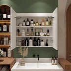 Bathroom Medicine Cabinet LED Mirror Anti-Fog 6000K Wall Cabinet White