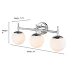 929 Lighting 3 Light Bathroom Vanity Fixture in Multiple Finishes with Opal Glass Shades