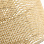 Bayou 5-Light Black Coastal Drum Chandelier with Double Rattan Shade - 24''W