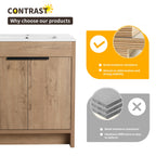 Beingnext 24/30/36 Bathroom Vanity with Sink, Freestanding Bathroom Vanity with Soft Close Door and Adjustable Shelf