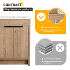 Beingnext 24/30/36 Bathroom Vanity with Sink, Freestanding Bathroom Vanity with Soft Close Door and Adjustable Shelf