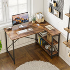 Small L Shaped Desk with Storage Shelves Corner Computer Desk