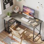 Small L Shaped Desk with Storage Shelves Corner Computer Desk
