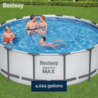 Bestway Steel Pro MAX Round Above Ground Swimming Pool with Pump & Cover