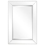 Beveled Rectangular Clear HD Wall Mounted Mirror for Bathroom, Vanity, Bedroom Mirrors, 3 sizes
