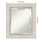 Beveled Wood Bathroom Wall Mirror - Trellis Silver Frame - Trellis Silver