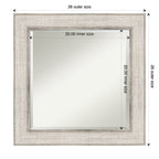 Beveled Wood Bathroom Wall Mirror - Trellis Silver Frame - Trellis Silver