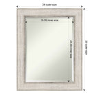 Beveled Wood Bathroom Wall Mirror - Trellis Silver Frame - Trellis Silver