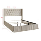 Billy Upholstered Panel Bed with 2 Nightstand