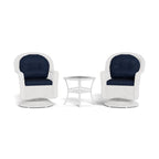 Biloxi Outdoor WhiteOutdoor Wicker Swivel Glider Patio Set (3-Piece)