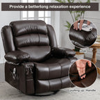 Black Swivel Rocker Recliner with Heat, Massage & USB Ports
