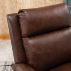 Genuine Leather Push Back Recliner Chair with Comfortable Arms and Back